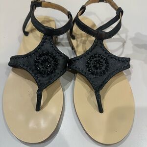 Jack Rogers Black Sandals Size 5.5M.  Like New Condition!